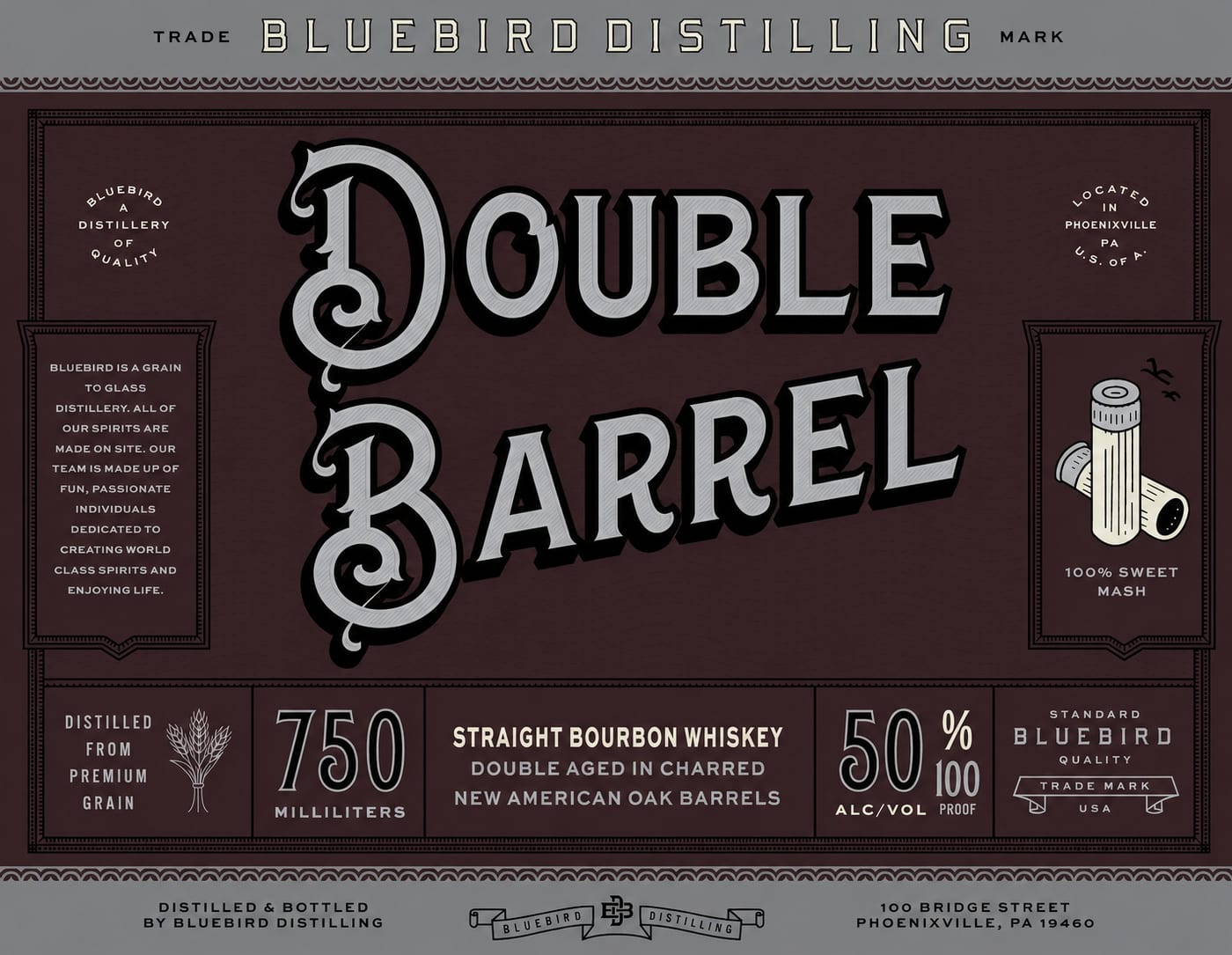 Bluebird Distilling label