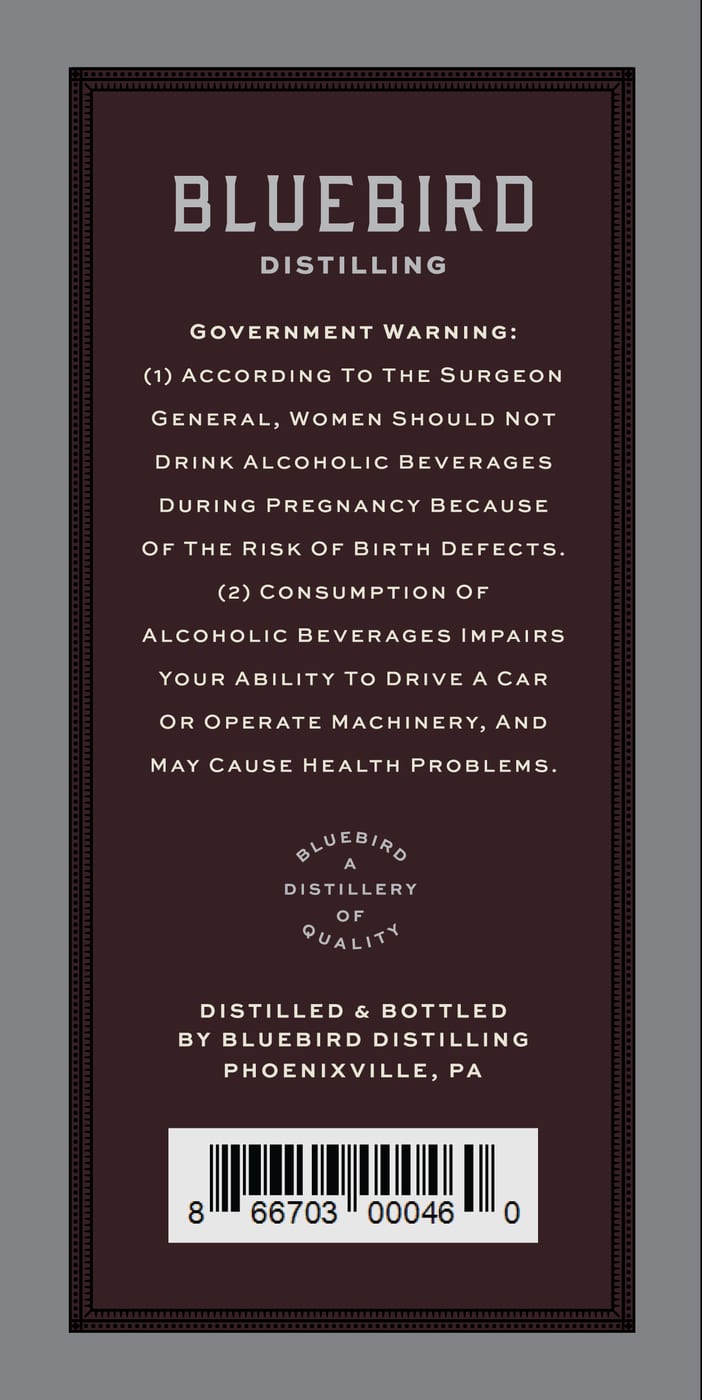 Bluebird Distilling Double Barrel label image 2