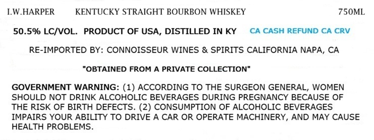 I.w.harper label