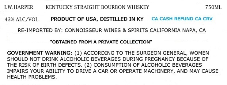 I.w.harper label