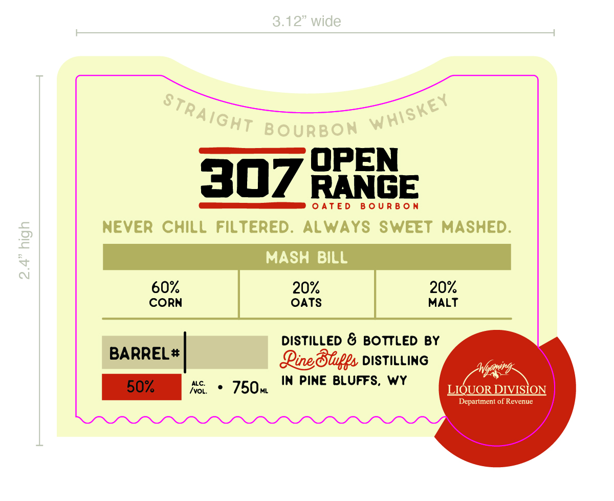 Pine Bluffs Distilling label
