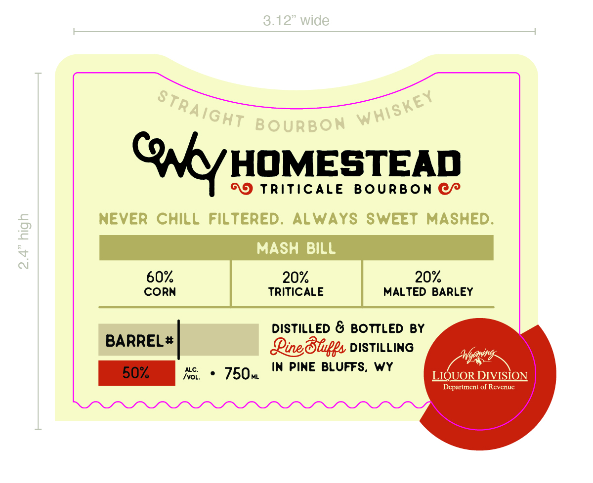 Pine Bluffs Distilling label
