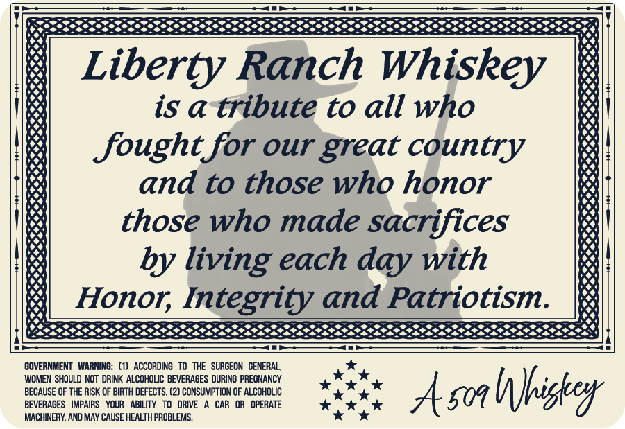 Pine Bluffs Distilling Liberty Ranch Whiskey 509 label image 2