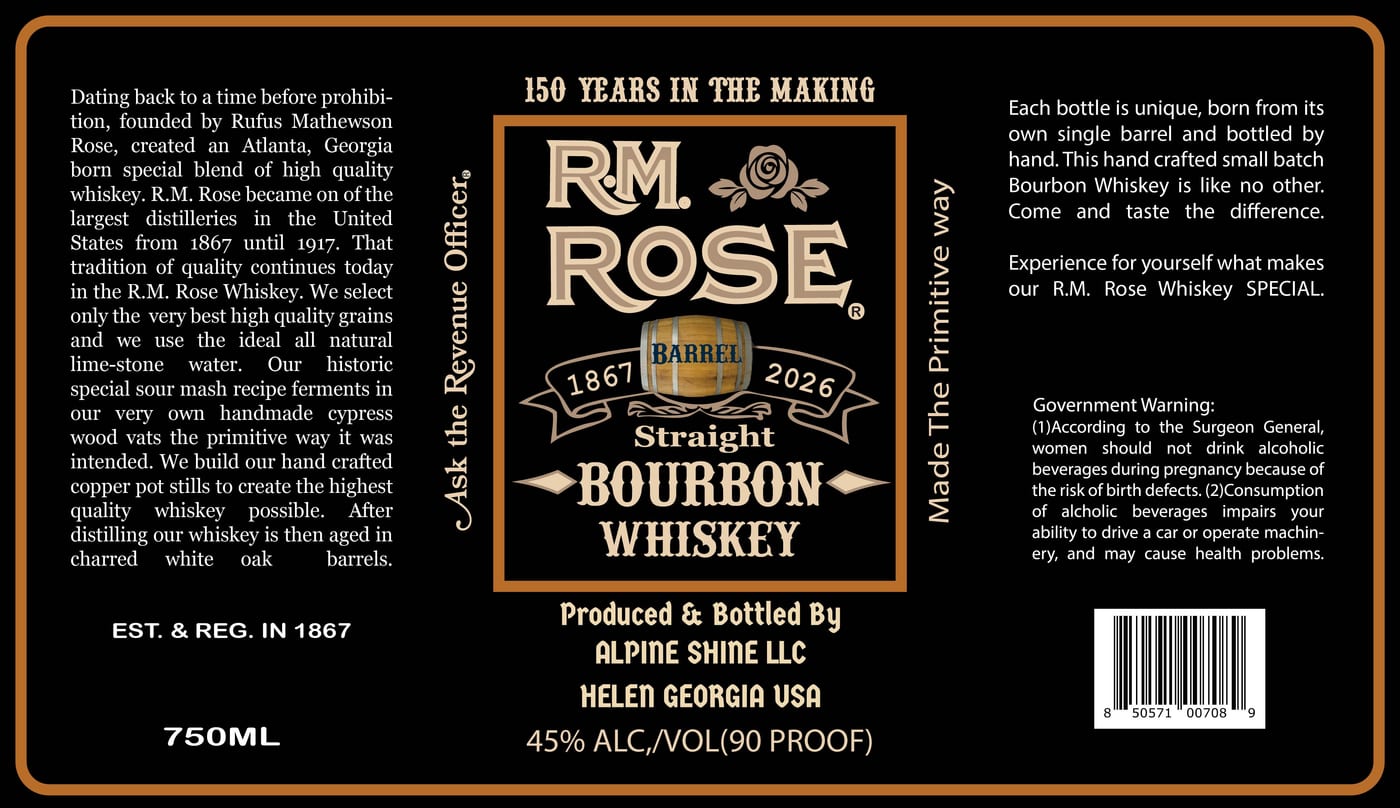 R.m. Rose label
