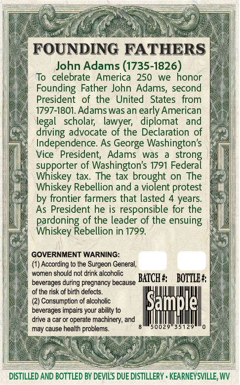Devil's Due Distillery America 250 Adams label image 2