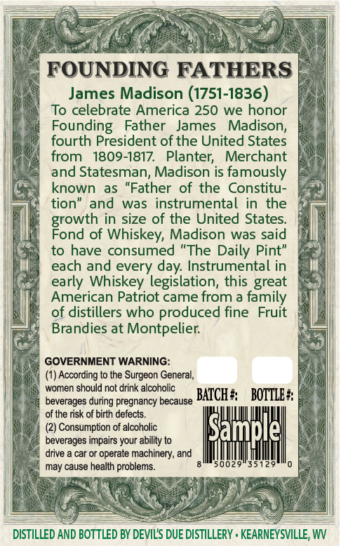 Devil's Due Distillery America 250 Madison label image 2