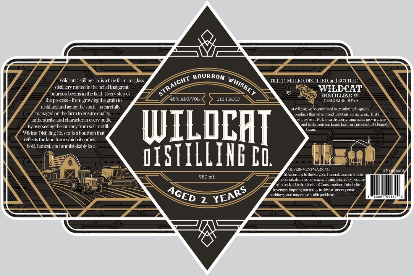 Wildcat Distilling, CO. label