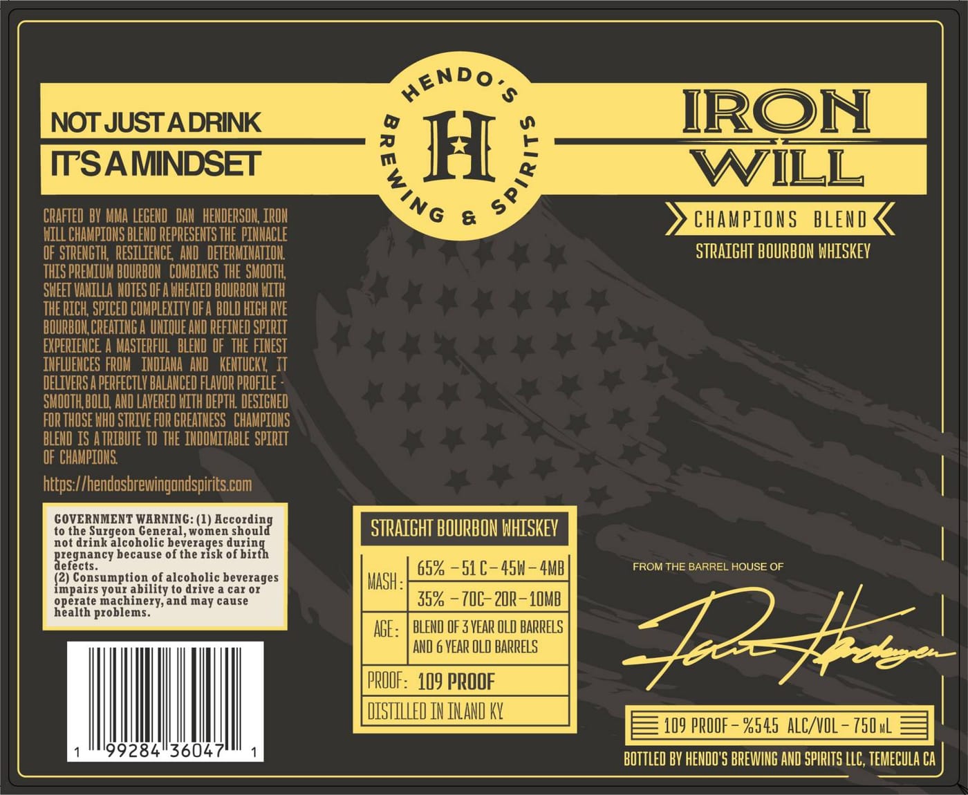 Hendo's Brewing And Spirits LLC label