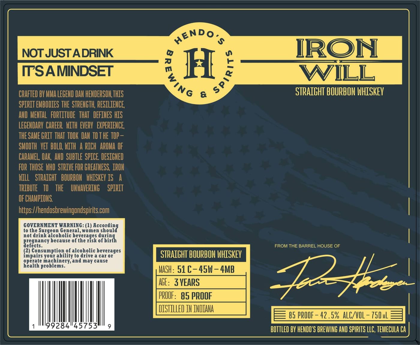 Hendo's Brewing And Spirits LLC label