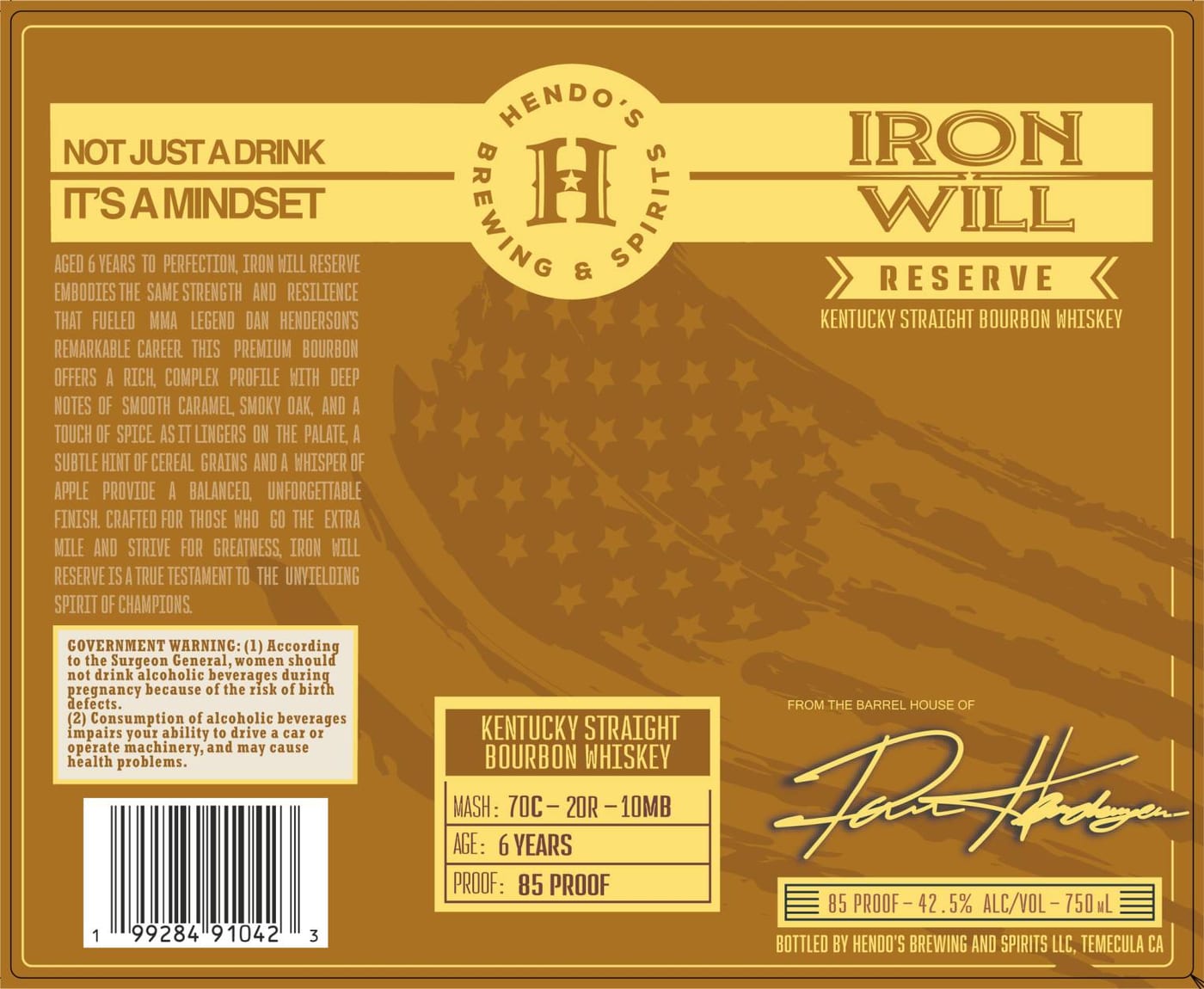 Hendo's Brewing And Spirits LLC label