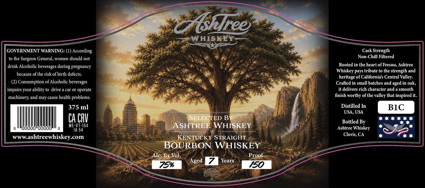 Ashtree Whiskey label