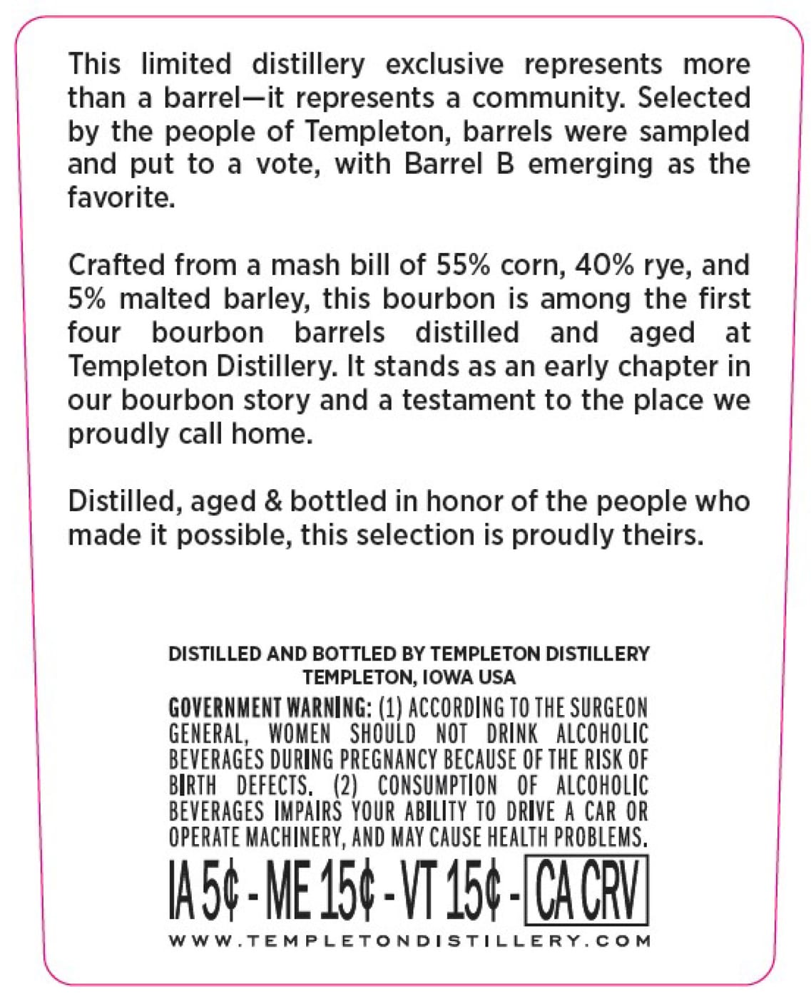 Templeton label image 3