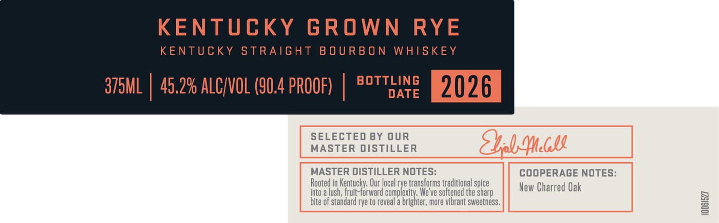 Woodford Reserve Kentucky Grown Rye label image 2