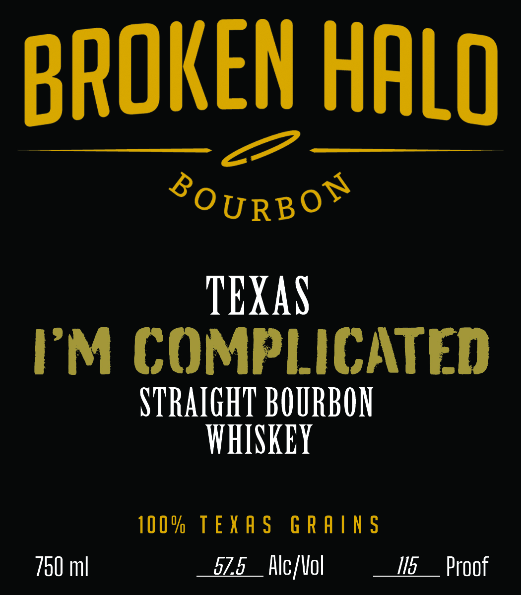 Broken Halo Bourbon label