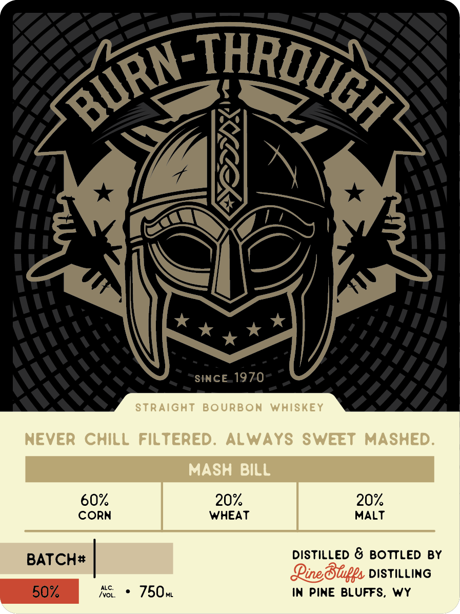 Pine Bluffs Distilling label