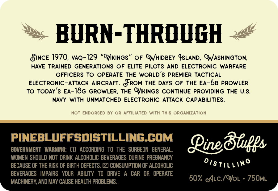 Pine Bluffs Distilling Burn-through label image 2