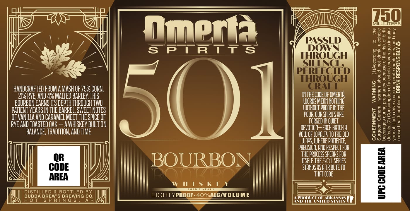 Omerta Spirits label