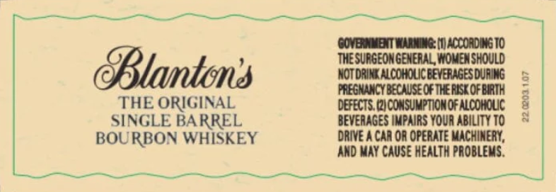 Blanton's label image 2