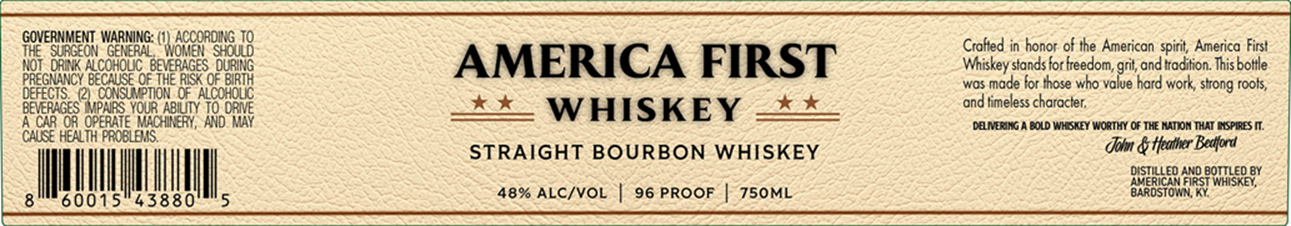 American First Whiskey label