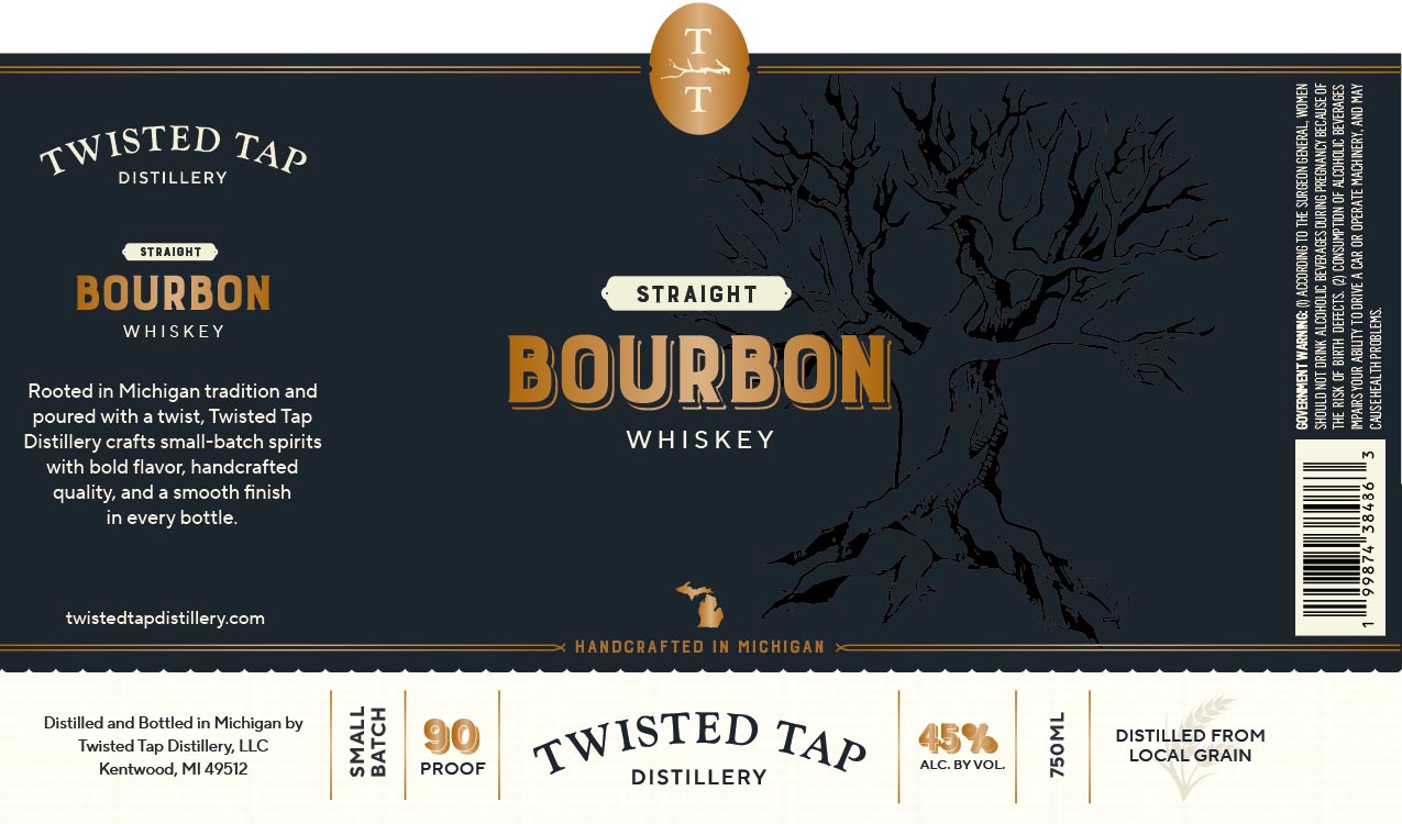 Twisted Tap Distillery label
