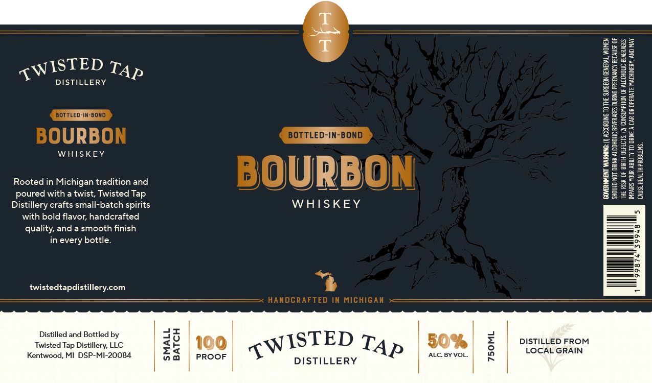 Twisted Tap Distillery label