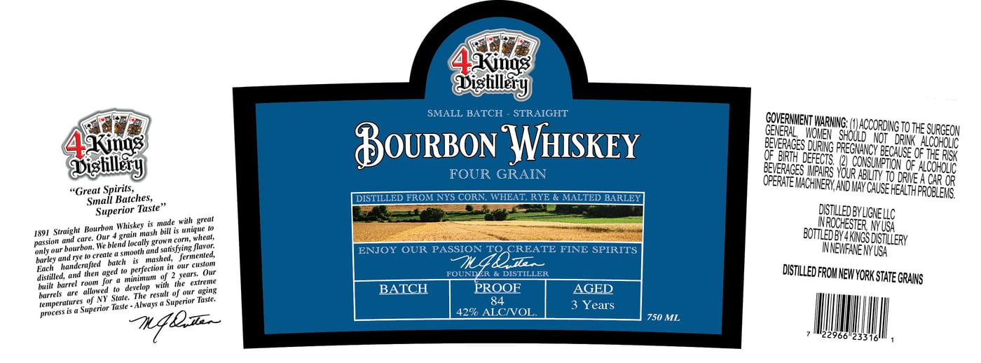 4 Kings Distillery label