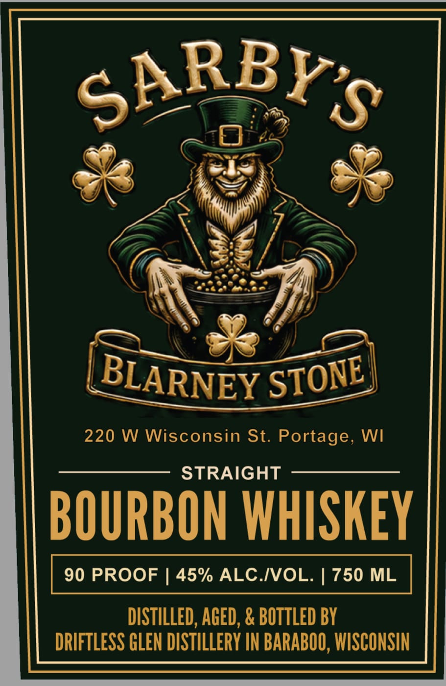 Sarby's Blarney Stone label