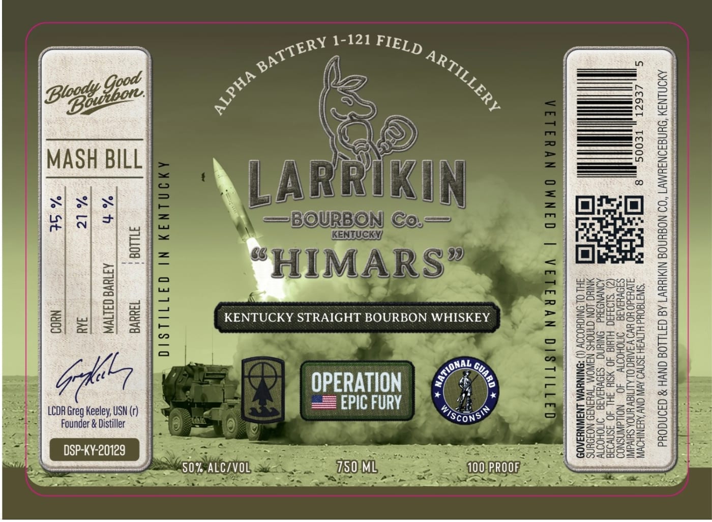 Larrikin Bourbon CO label