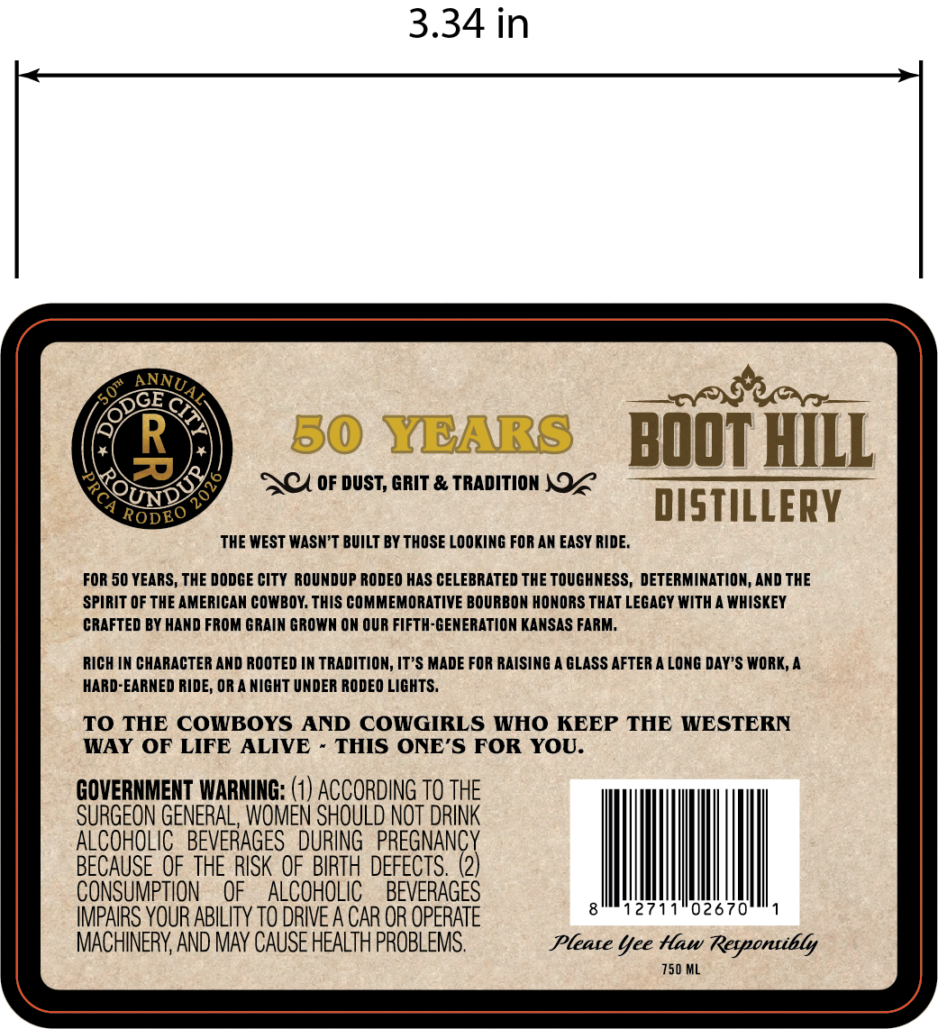 Boot Hill Distillery Rodeo Prca Rodeo 2026 label image 2