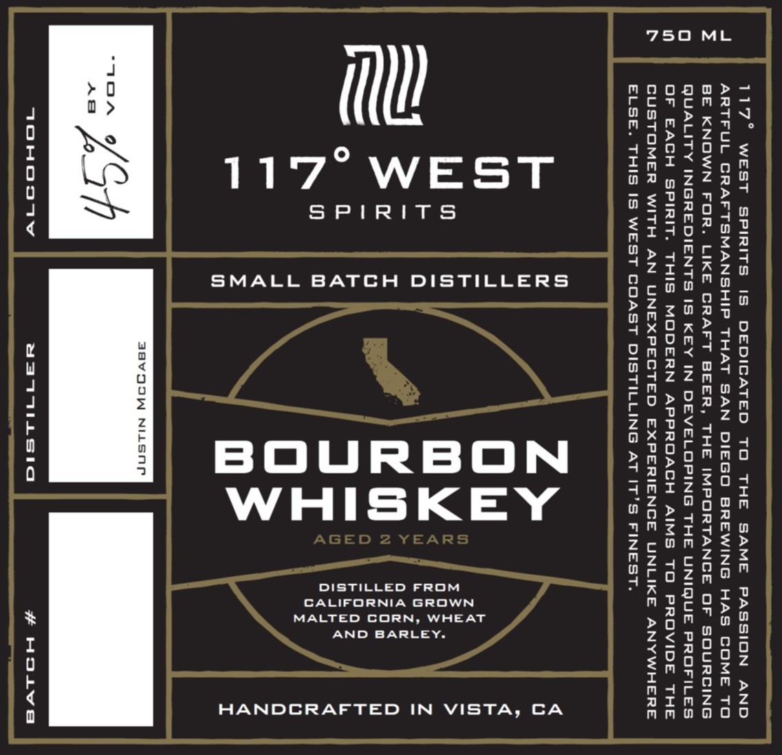 117 West Spirits label