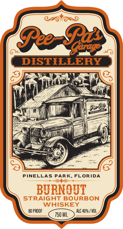 Pee-pa's Garage Distillery label