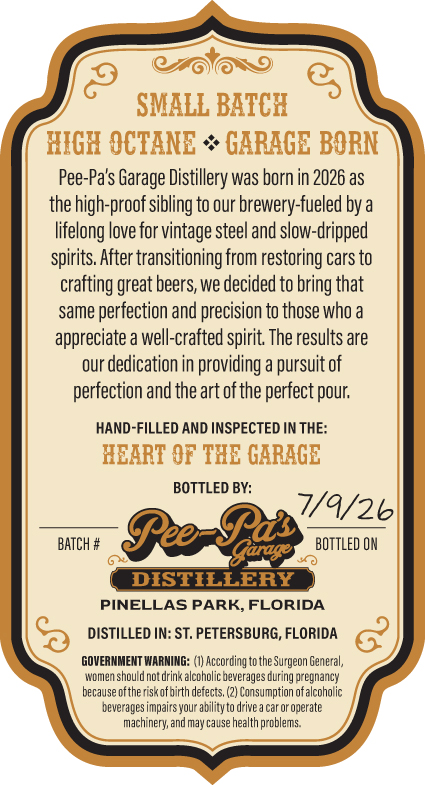 Pee-pa's Garage Distillery label image 2
