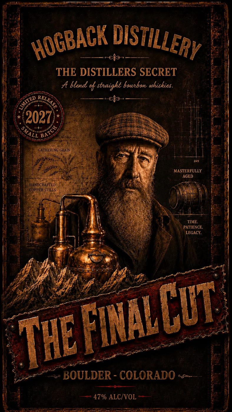 Hogback Distillery label