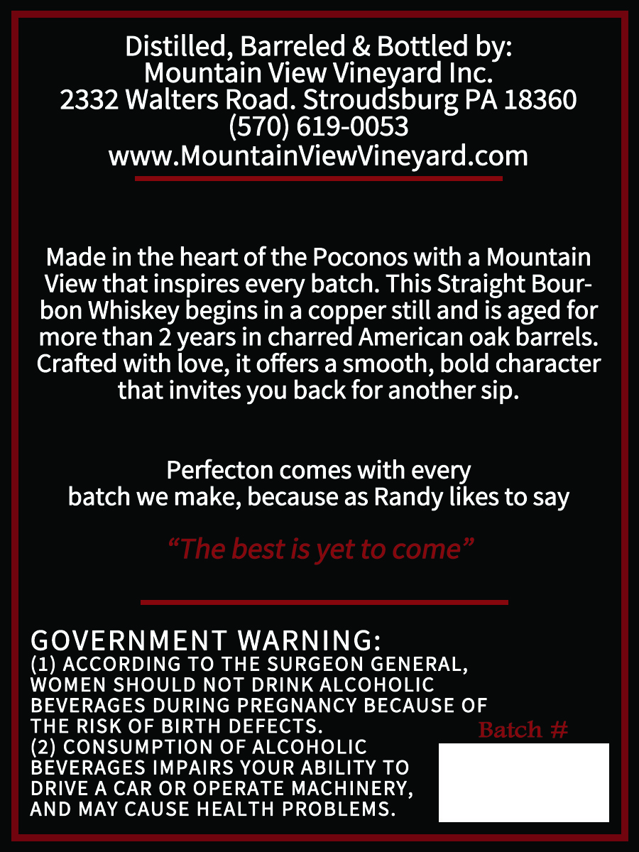 Mountain View Distillery label image 2
