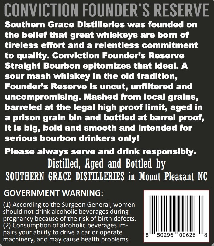Conviction Founder's Reserve label image 3