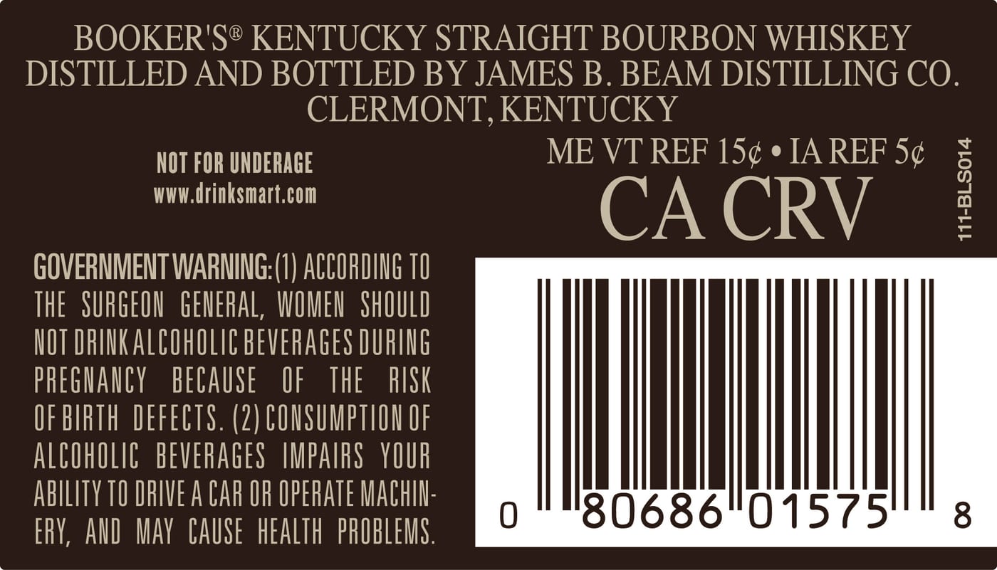Booker's label image 3