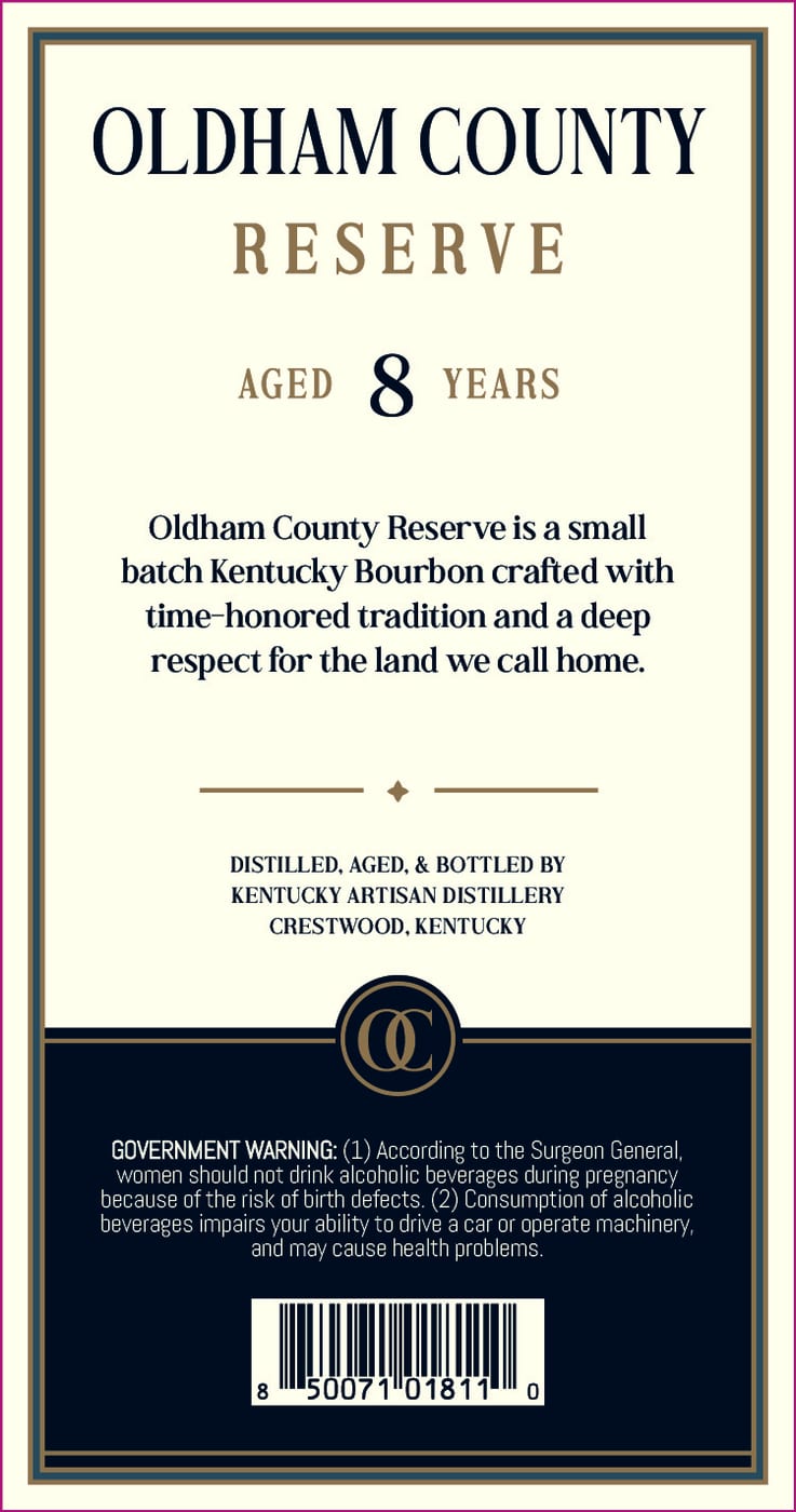 Kentucky Artisan Distillery Oldham County Reserve label image 2