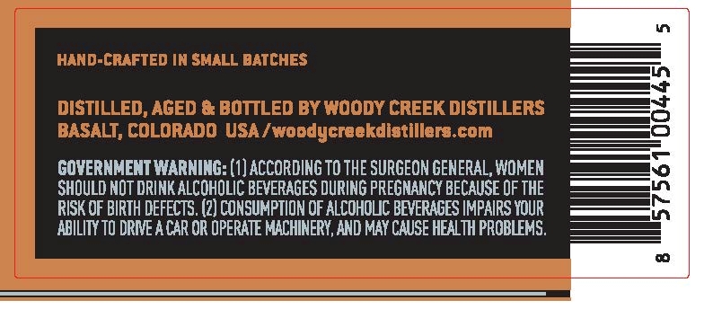 Woody Creek Distillers label image 3