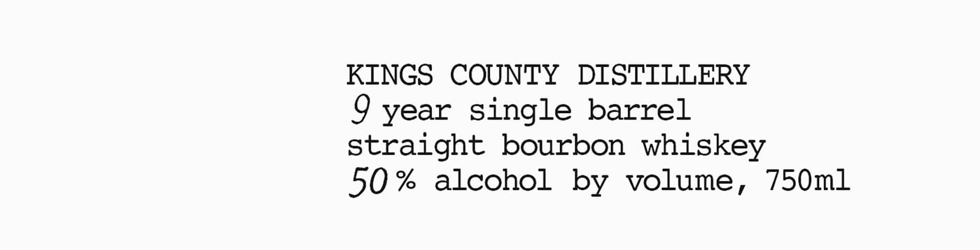 Kings County Distillery label