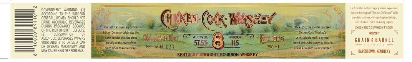Chicken Cock Whiskey label