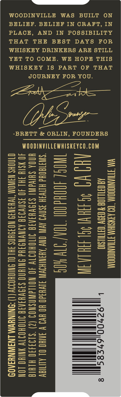 Woodinville Bottled In Bond label image 2