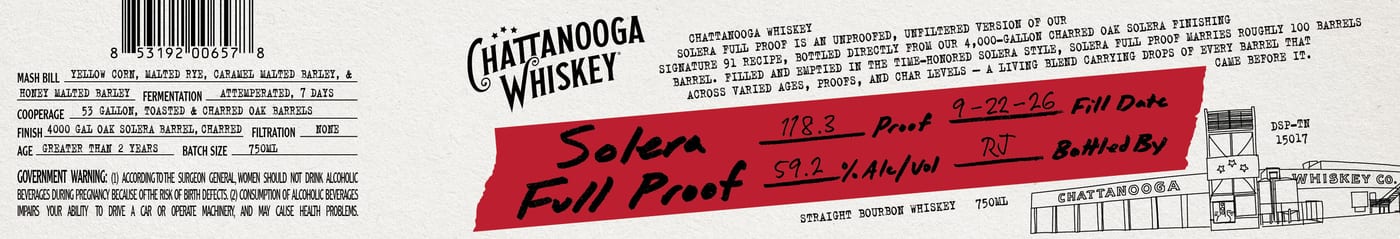 Chattanooga Whiskey label