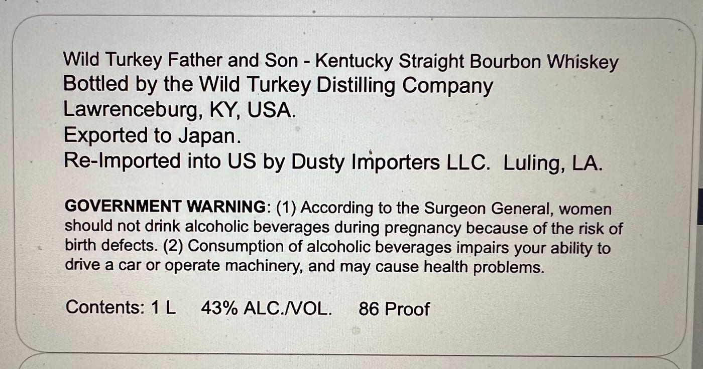 Wild Turkey label image 3