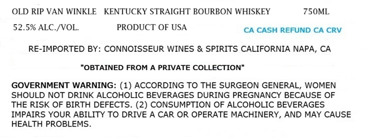 Old Rip Van Winkle label