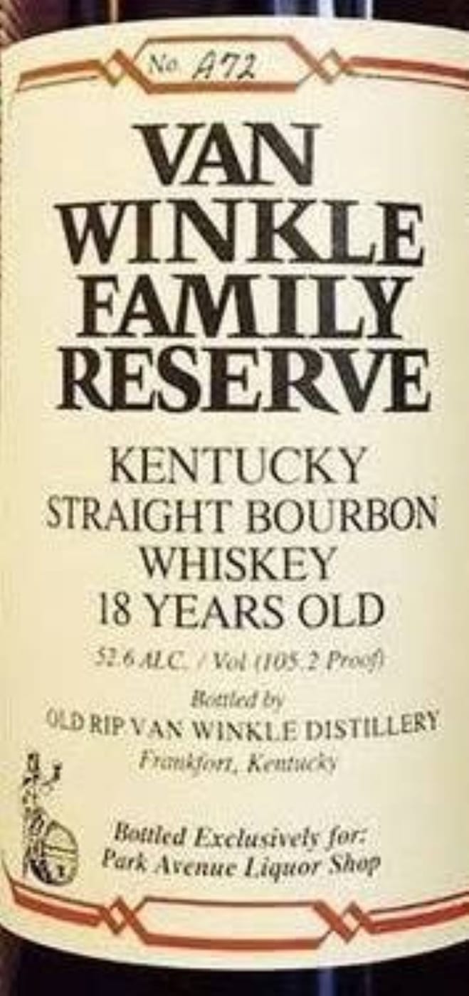 Van Winkle Family Reserve 18 Years Old label image 2