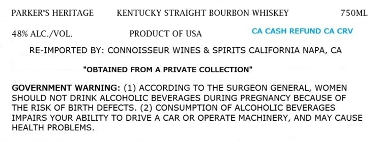 Parker's Heritage label