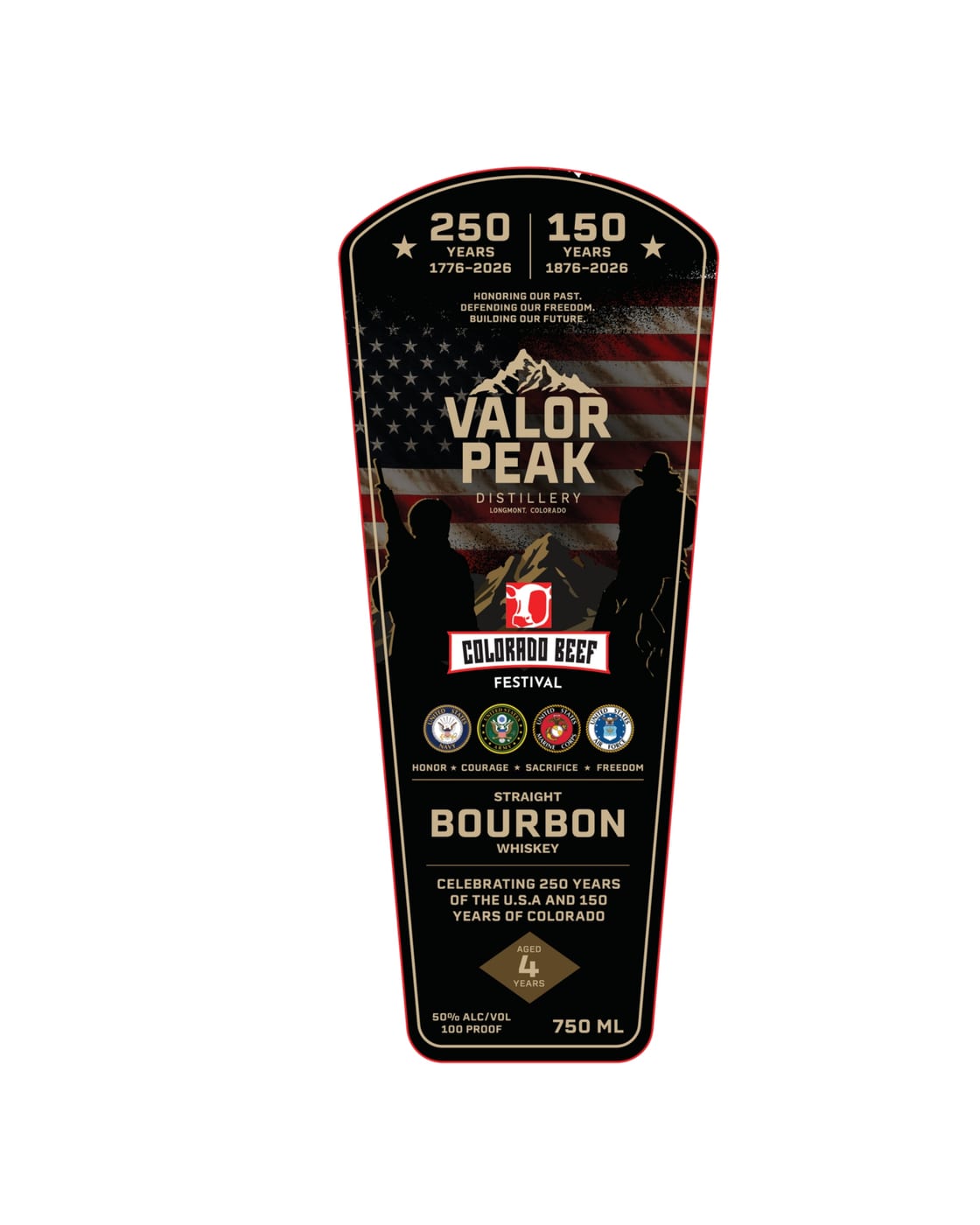 Valor Peak Distillery label