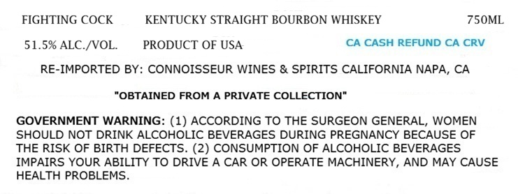 Fighting Cock label