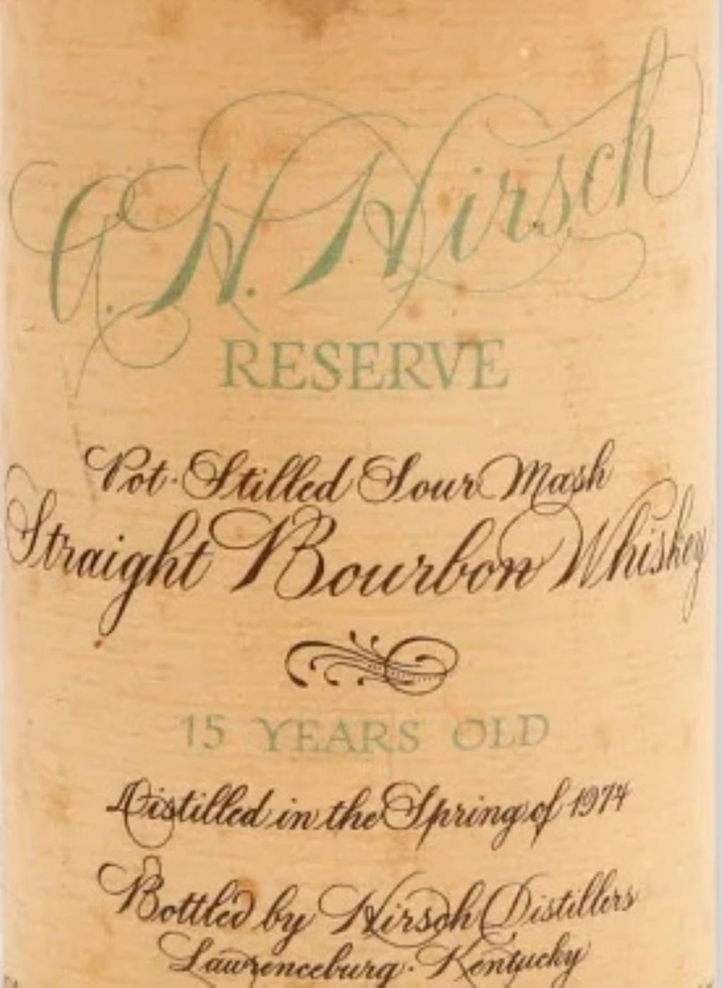 A.h.hirsch 15 Year Old Reserve label image 2
