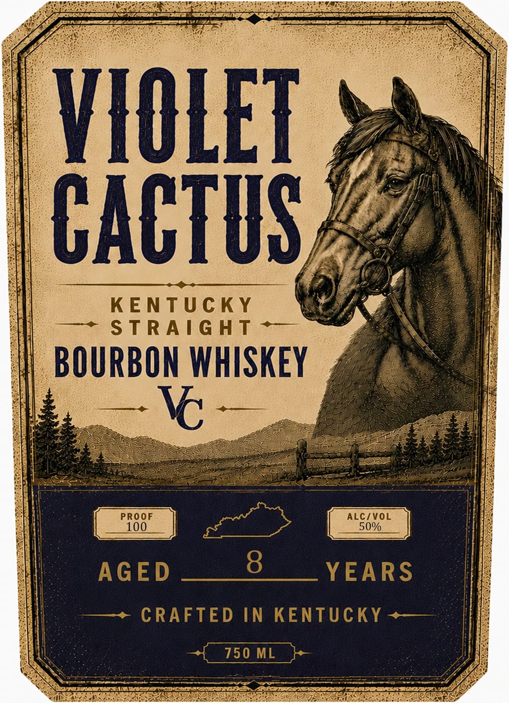 Violet Cactus label